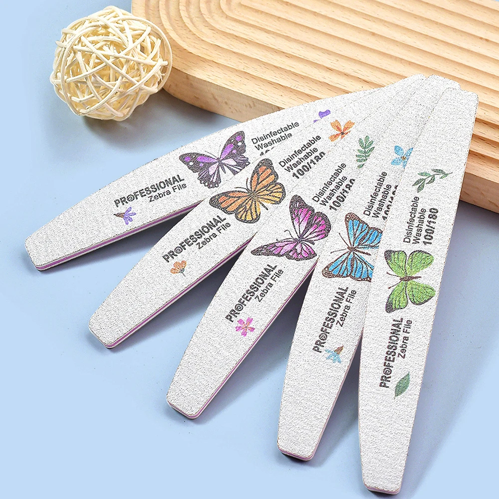 NailShine Korea Зебра пилка 100 180 для ногтей Бабочка Дизайн логотип маникюра