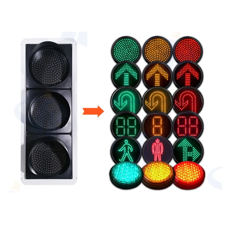 Street yellow with green arrow on driving licence flash road sign at night german red two way traffic signal