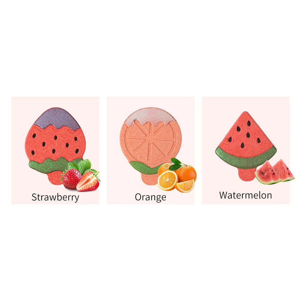 Watermelon Orange Strawberry  Shape Bath Bombs Natural Vegan Fruit Fragrance Bath Bombs Gift Set OEM Wholesale