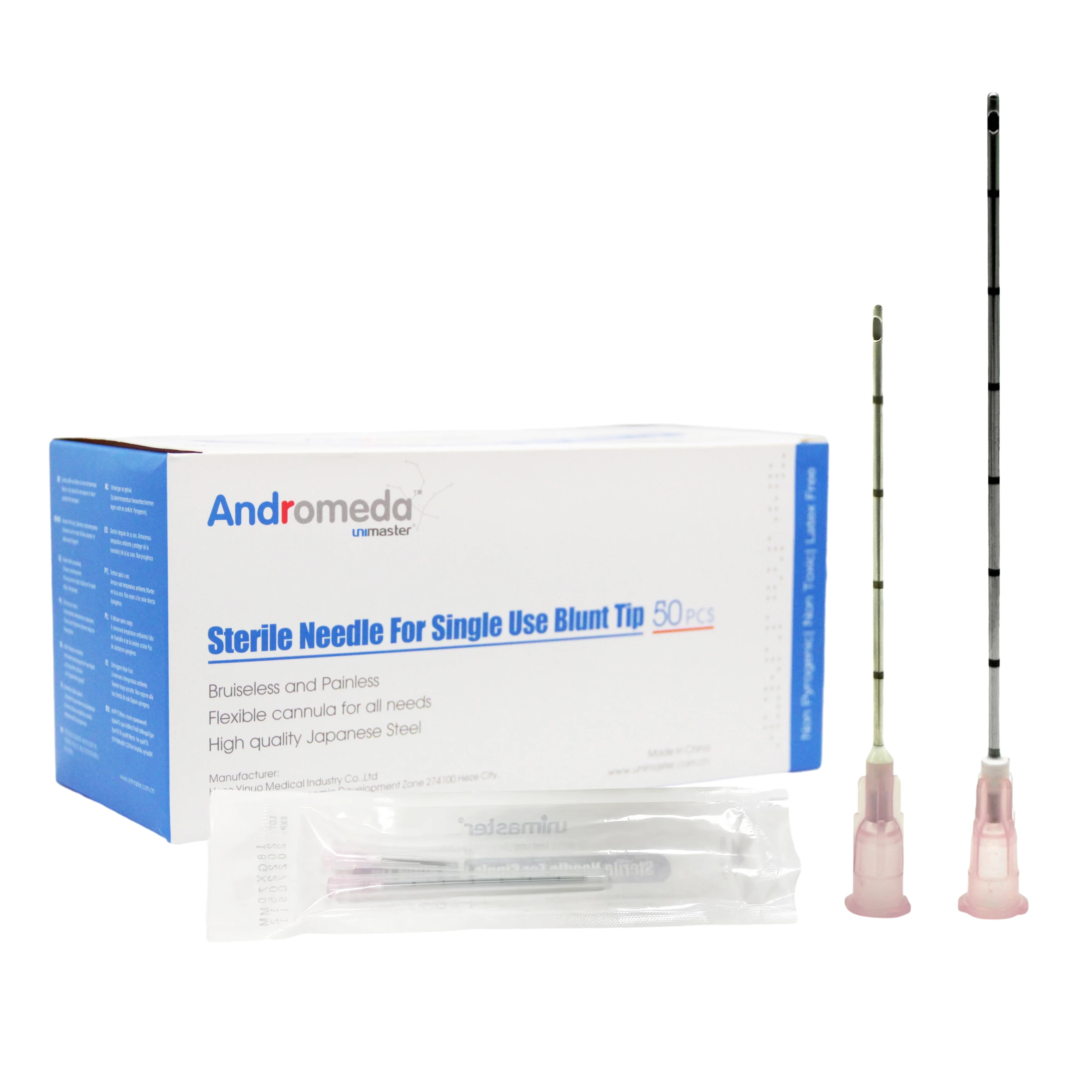 UNIMASTER Acne Scars Needle Micro Cannula 18g 50mm 70mm Blunt Needle Micro Cannula Filler Injection Blunt
