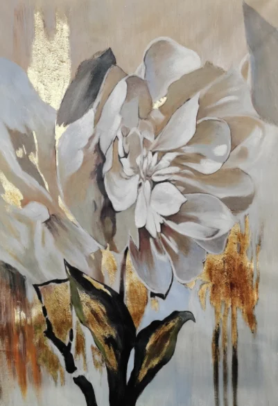 100% Handpainted Abstract Flower Painting on Canvas Large Floral Landscape Acrylic Painting Modern Wall Art for Room Decor