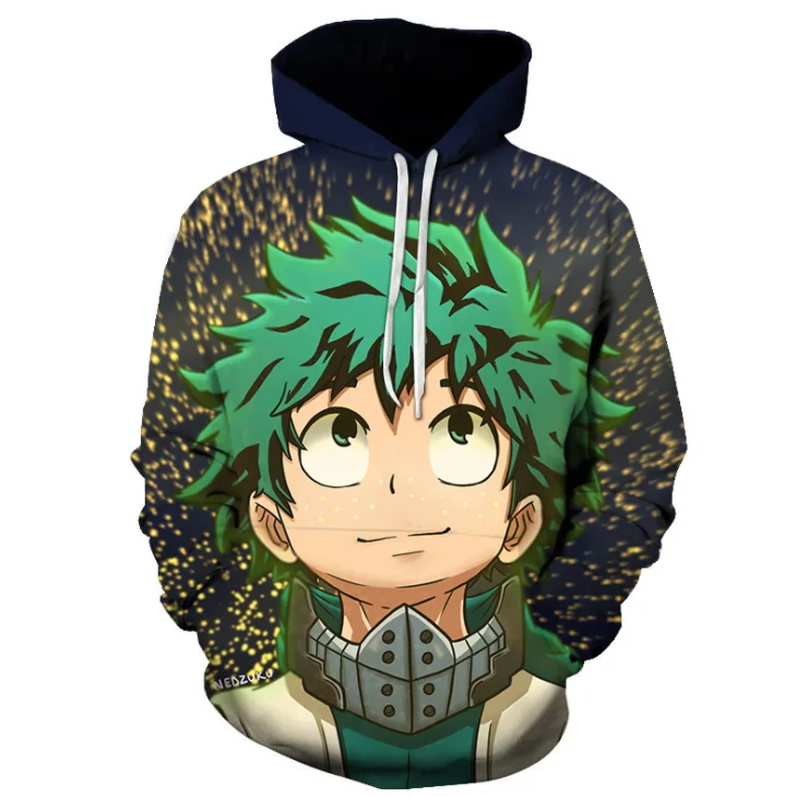XiuYu Mens Hoodie Custom My Hero Academy Cosplay Costume Hoodies Anime Jackets Sweatershirt Unisex Outwear