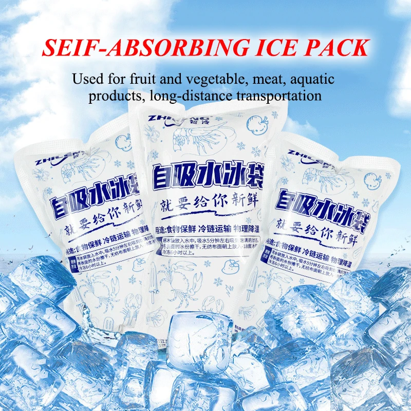 Factory Wholesale Ice Bags Super Water-absorbent Resin Ice Cold Pack for Food Preservation
