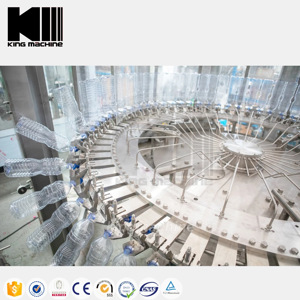 Factory King Machine Automatic PET Bottle Mineral Water Bottle Filling Machine for 250-2000ml Round Square Flat Plastic Bottle