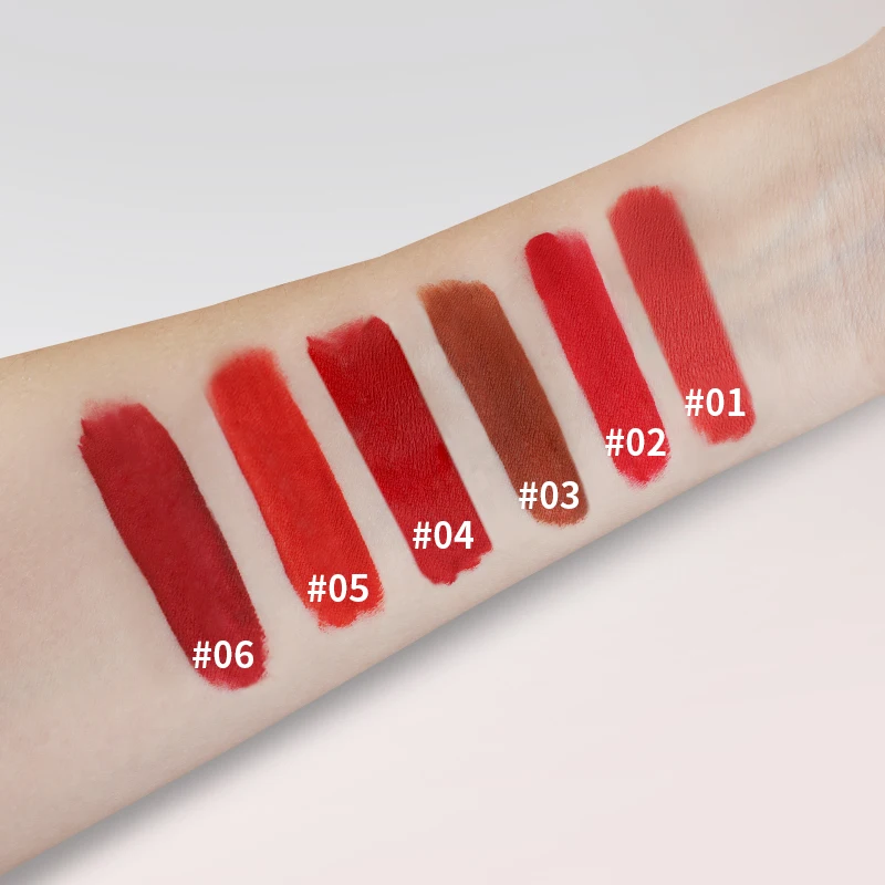 6 Colors Waterproof Long Lasting Nude Matte Liquid Lipstick Non-Stick Cup Sexy Red Lip Tint With luxury Diamond Wand