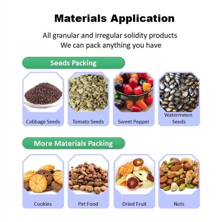 Factory Customized Multi Types Automatic Agriculture Vegetable Seed Packaging Machine