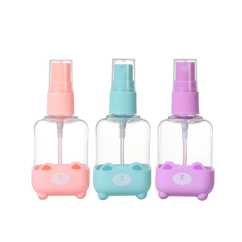 LMLTOP Hot Sale Cartoon 1pcs 70ml Empty Pocket Sized Refill Spray Bottles Empty Refillable Plastic Spray Clear Bottle SY718