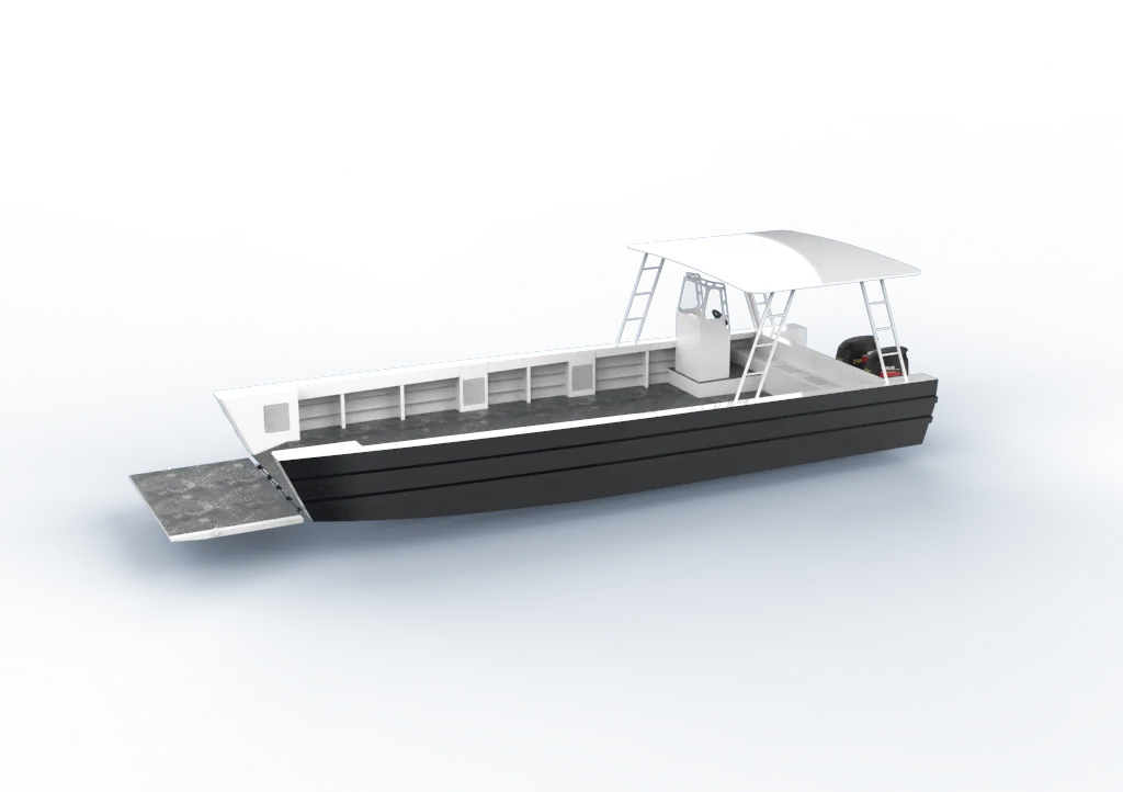 Gospel Aluminum Boat 11m 36ft Open Sea 7 Tons Cargo Boat V Bottom Aluminum Landing Craft  for Sale