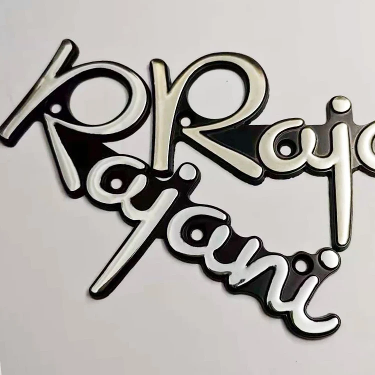Custom zinc die cast emblem with chrome finish metal badges