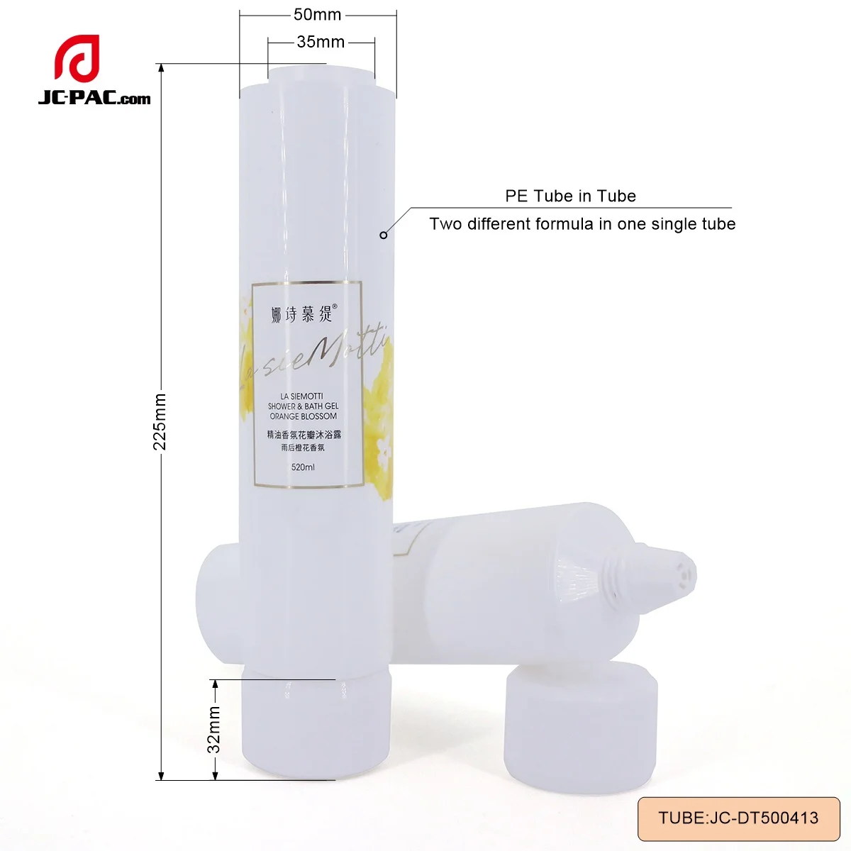 Empty Large Diameter Hair Color Dye Cream Plastic Tube Packaging Cosmetic Usage 2 in 1 Tube for Hair