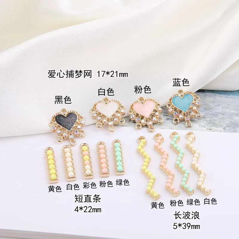 
enamel Alloy charms Gold Tone Plated Oil Drop DIY beads Jewelry Findings Metal Floral Women earring Pendant 