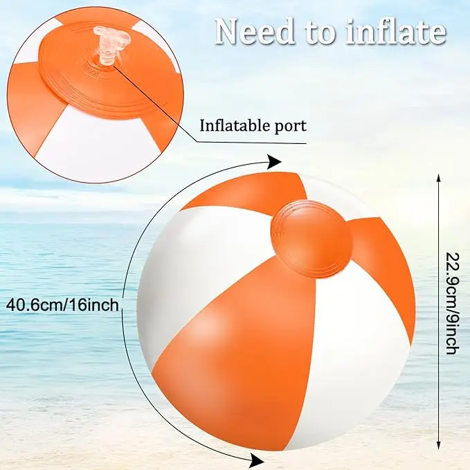 Inflatable Beach Ball 16 Inch Swimming Pool Balls Bouncy Pink Beach Ball Floating for Summer Beach, Pool Party Favor
