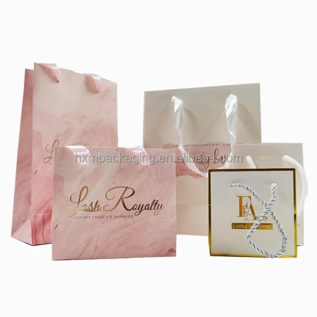 Custom Laminated Matte Black Famous Brand Luxury Small Retail Perfume Boutique Shopping Packaging Carrier Paper Bags With Logos