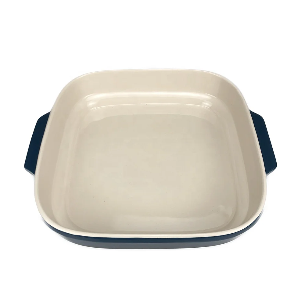 Square Microwave Bakeware Ceramic Tray Baking Dishes And Pans With Handles