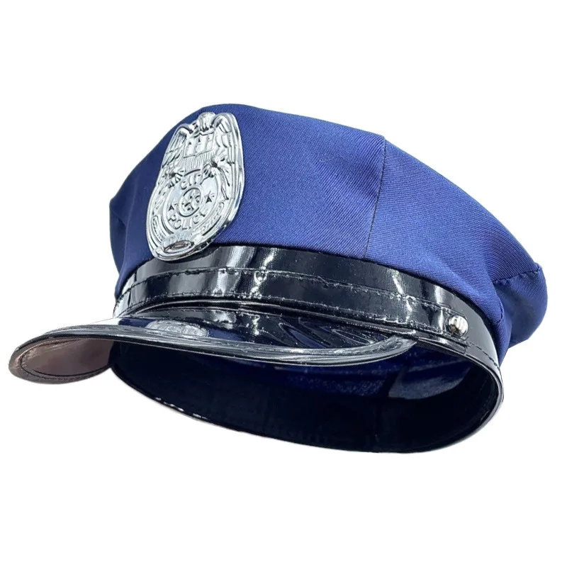 LP American police cap eagle logo Blue octagonal hat cosply uniform Seductive flat cap