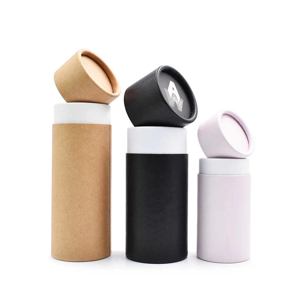 In stock 10ml 30ml 50ml cosmetic packaging recycled kraft cardboard white brown black paper