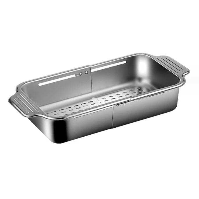 Stainless Steel Retractable Kitchen Sink Basket -Wash Vegetables and Fruits, Drain Pasta and Dry Dishes,Extendable