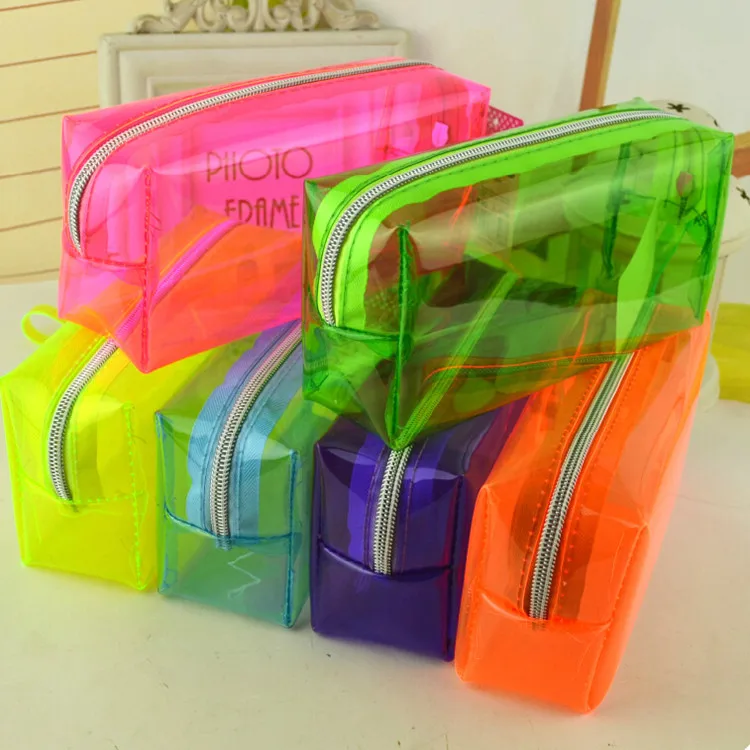 Custom Pencil Case Transparent Mesh Big Capacity Pencil Pouches Cosmetic Pouch Stationery Pen Bag With Zipper