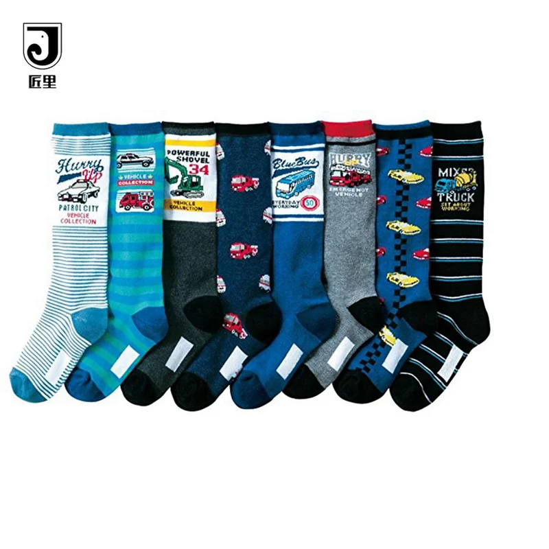 JL-A635 довольно с милым мультипликационным принтом для маленьких мальчиков детские носки без пятки детские гольфы, детские гольфы для малышей