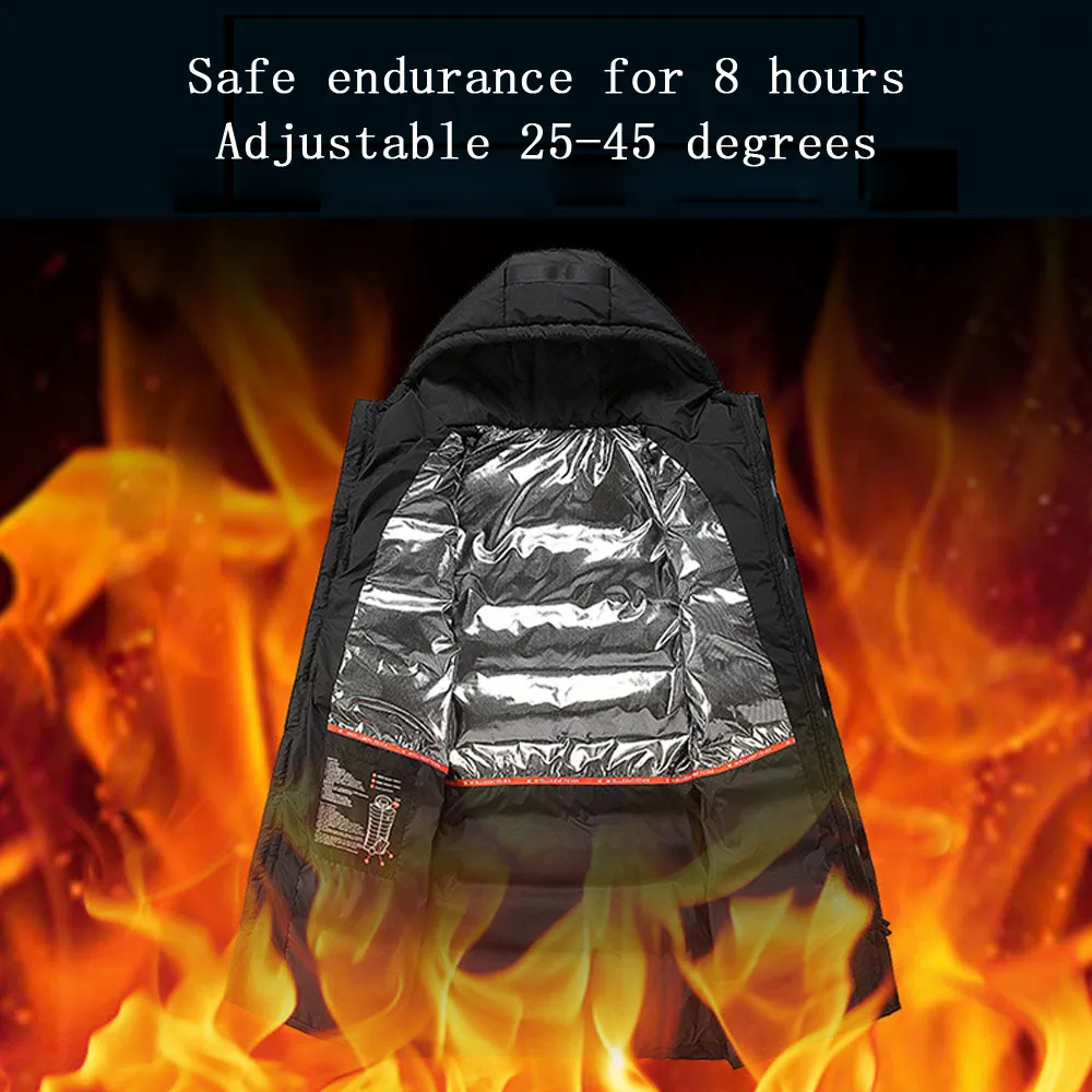 heated down jacket Electric Battery USB Heated Hoodie Jacket Winter Warm