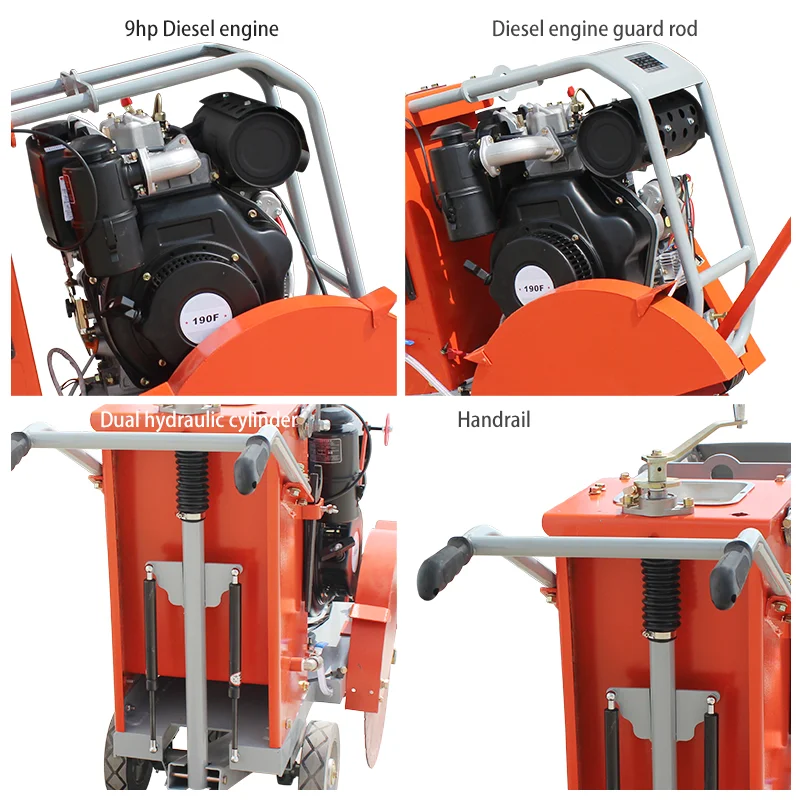 180mm depth asphalt road concrete cutter saw machine gasoline road cutting diesel engine concrete cutter