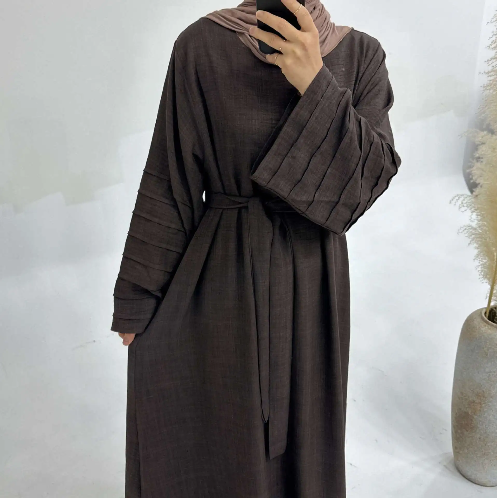 For Hijab Abaya Designs 2024 Loose Turkey Dubai Abaya Dress Women Muslim Dress Elegant Ladies Abayas Wholesale Islamic Clothing