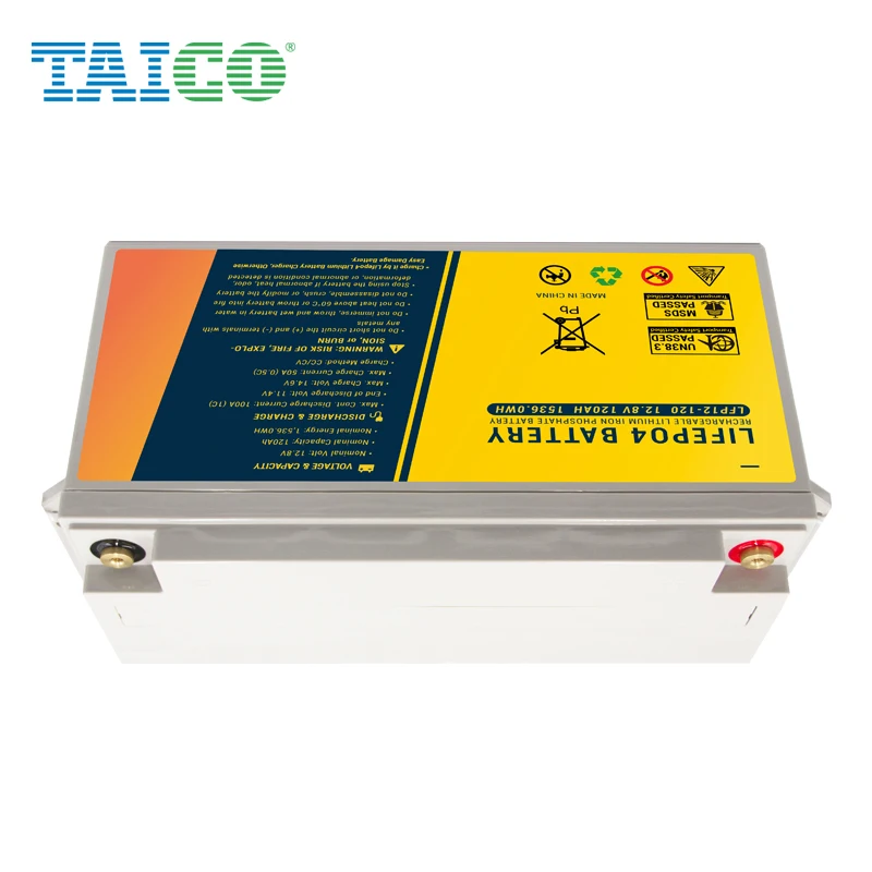 TAICO lithium solar battery for 12.8v 120ah lithium ion lifepo4 battery