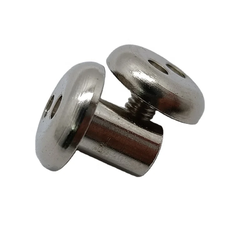 Custom M3 Carton Steel Nickel Plated Snake Eye Anti Theft Male And Female Double Lock Bolts Pair Lock Screws for Book