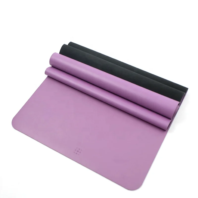 Gymnastics wet grip printed position guide line eco friendly anti slip PU natural rubber yoga mat