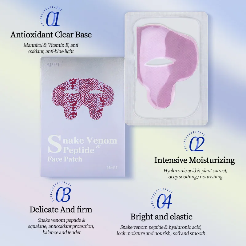 Snake Venom Peptide Face Patch 25ml*5 Tablets Per Box Smoothing And Nourishing Soft And Elastic Eye Mask