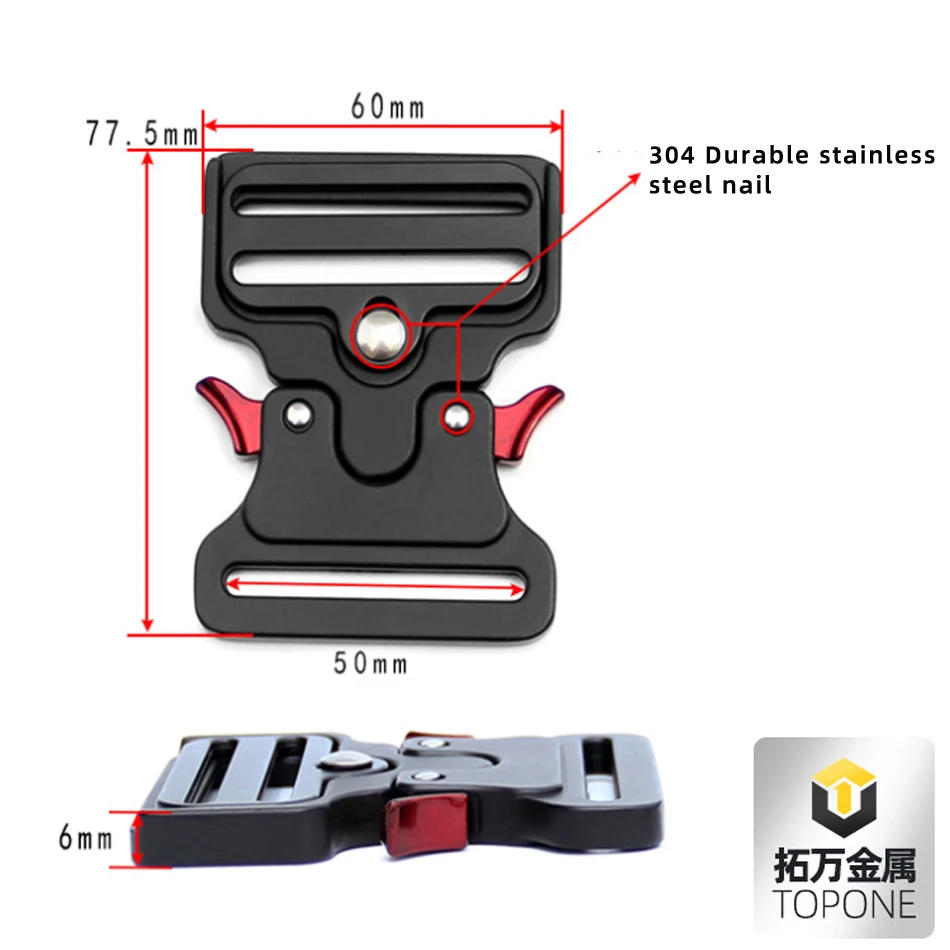 2 inch All Black Casual Belt Buckle Custom Logo Tactical Military Belt Buckle Sport Bluck