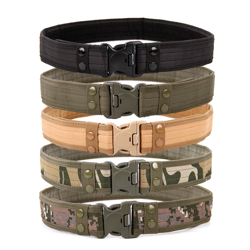 Hunting Men Camping Coffee Soft Molle Range Empty Security Tactical Belt Leather Combat Belt Tactical Nylon