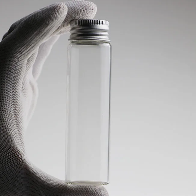 Mini Clear Glass Wishing Small Drift Bottle Vials Glass Tube Corked Jars Candy Bottle With Screw Cap