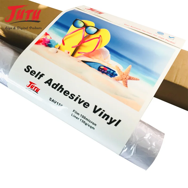 PVC Self Adhesive Sticker Vinyl Rolls SAV for Outdoor Advertisement Inkjet Digital Printing