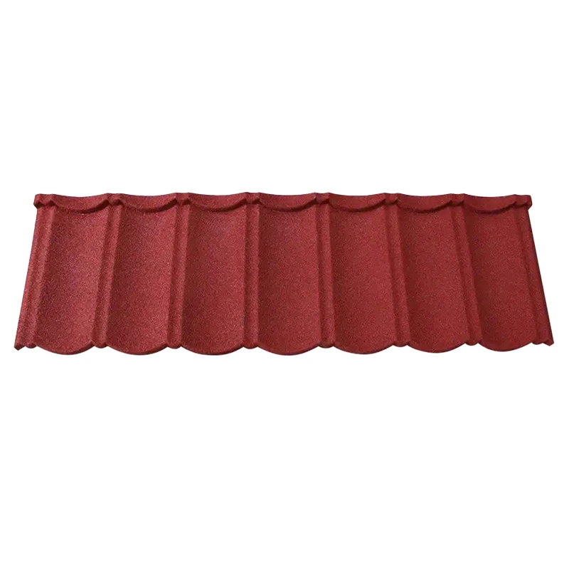Durably Coated Flat Colored Stone Metal Roof Tiles Building Materials with Aluminium Clay Hotel Construction Roofing Solutions