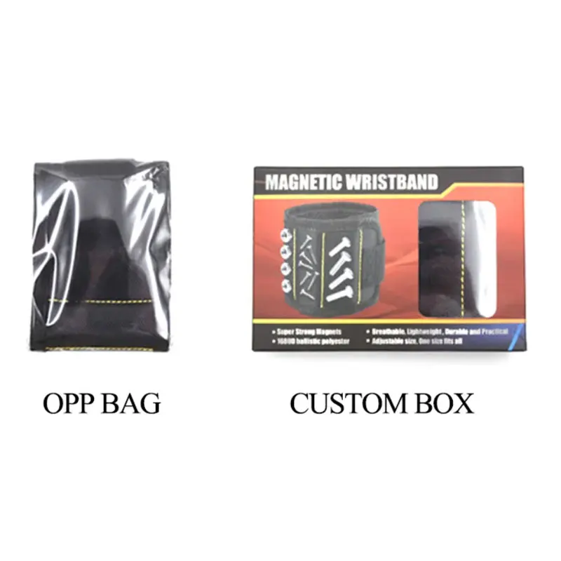 Customized Logo Strong Magnetic Wristband For Holding Tools Screws,Nails,Bolts,Drilling Bits,Screwdriver Bits