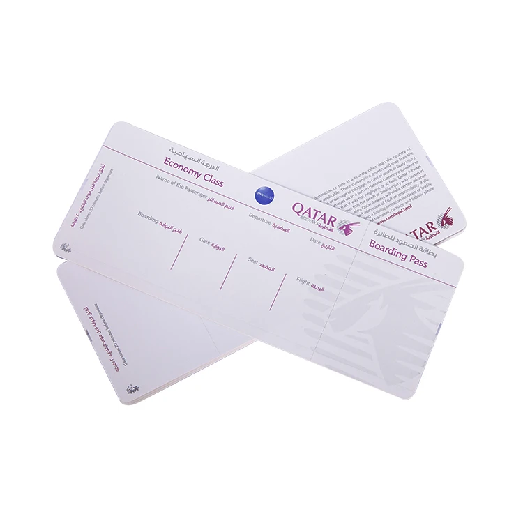 Wholesale disposable thermal airline boarding passes for travel