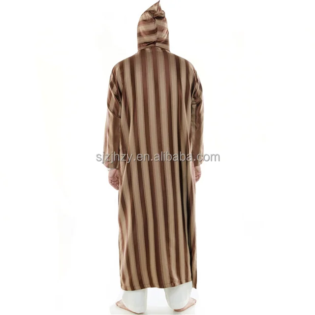 Factory Islamic Clothing Islamic Robe Boubou Jubbah  Muslim Men Abaya Thobe / Thawb Winter Wear with hat