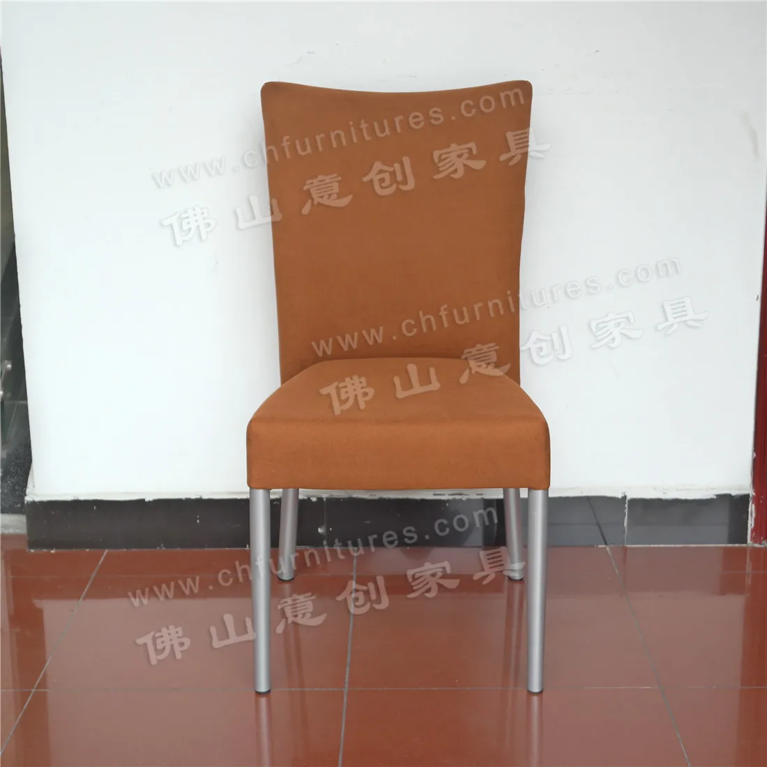 Wholesale metal leg stacking fabric home modern hall dining chairs for restaurants in hotels
