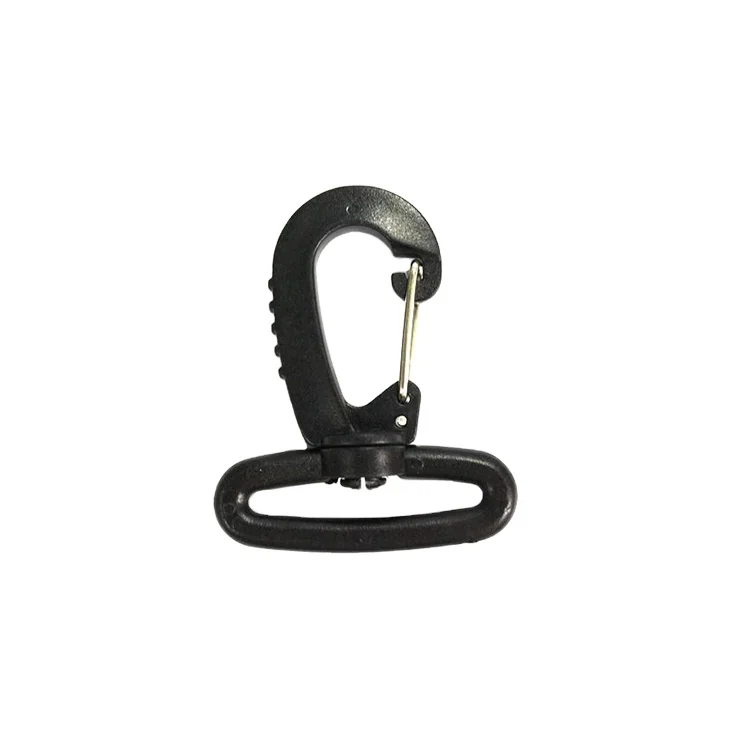 High quality custom designer backpack accessories black bag clasp clip swivel plastic snap hook plastic bag hook
