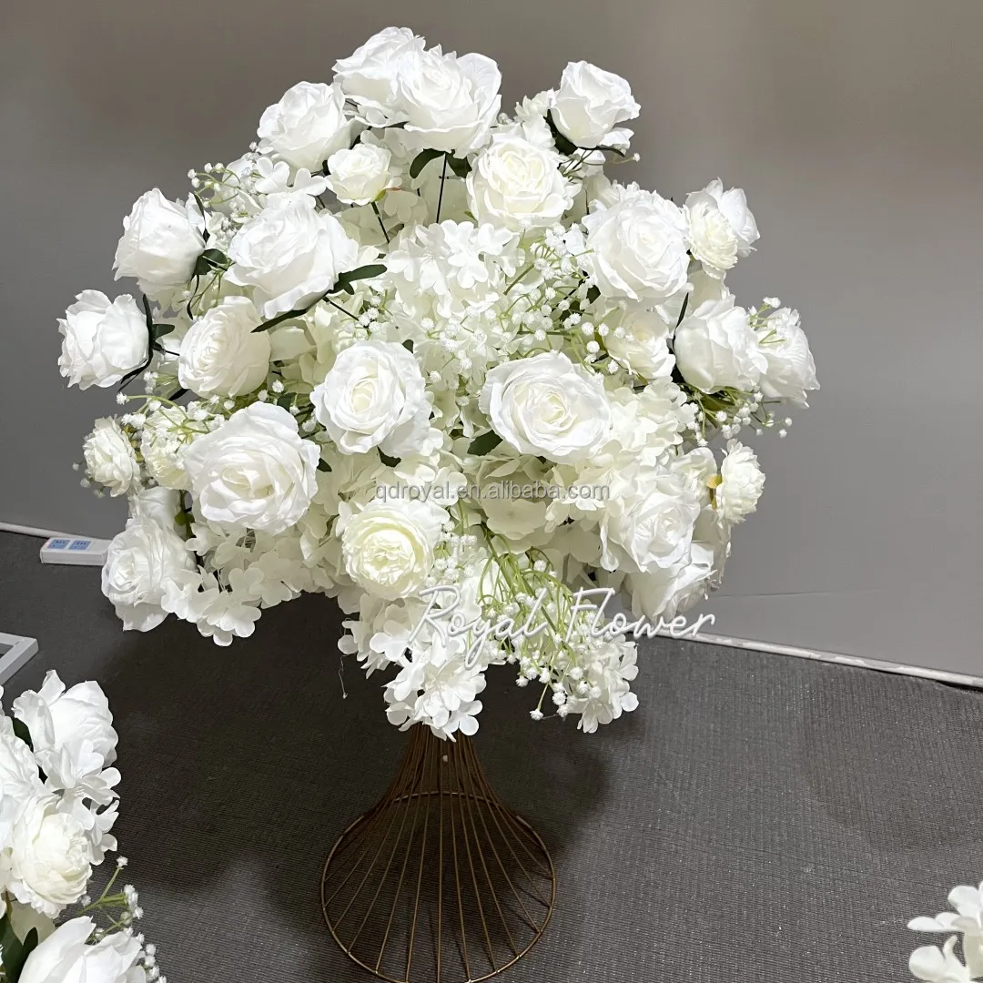 Red Wedding Decoration Bouquet Rose  Ball Centerpieces Table Customize Artificial Flower Ball Silk Flowers Wholesale Hydrangeas