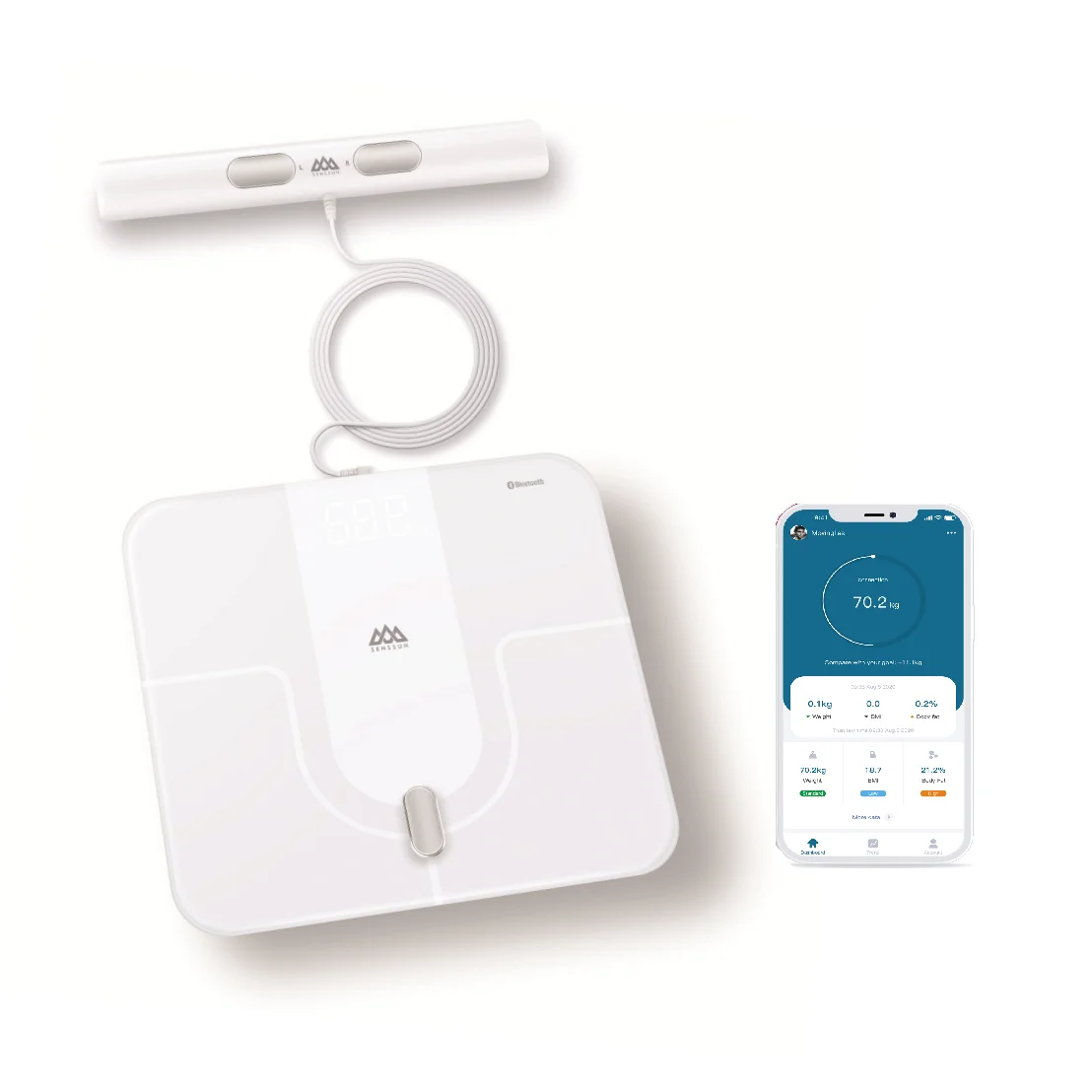 Весы Bmi для ванной комнаты Bluetooth 8 электродов электронные по стеклу