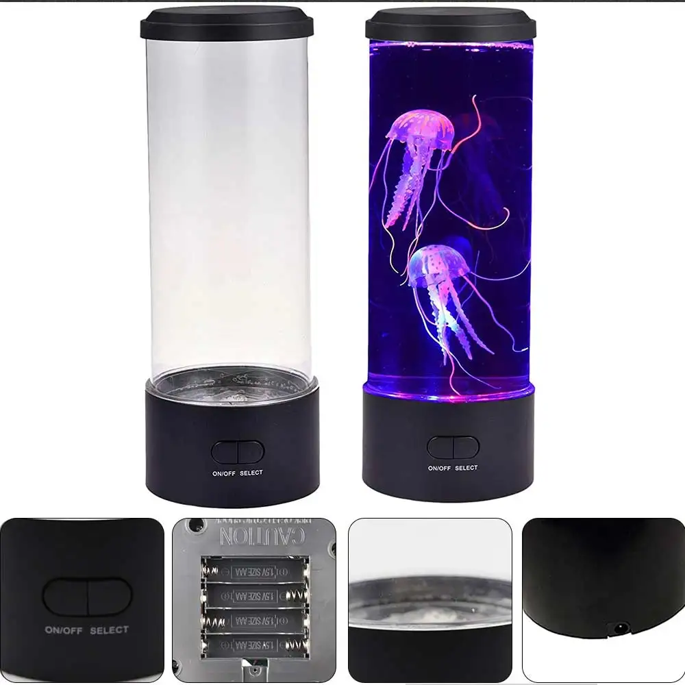 Custom Fantasy Jellyfish Led Night Lamp, 7 Color Changing Electric Round Jelly fish Aquarium Lava Lamp