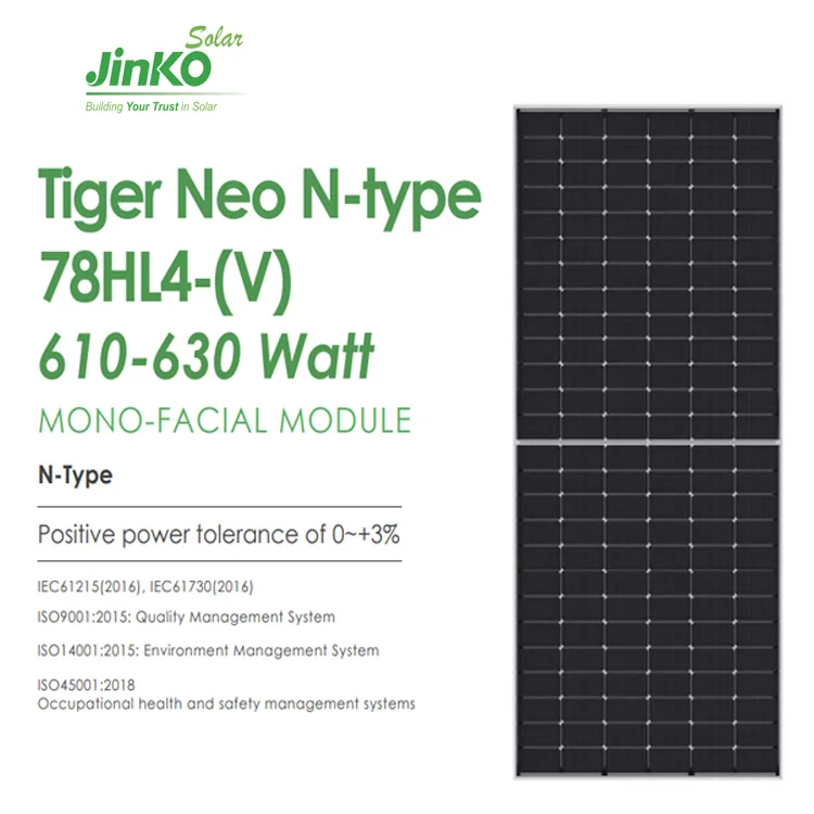 Jinko N type Solar Panels 610W 615W  620W 625W 630W jinko jkm630n-78hl4-v Solar Module