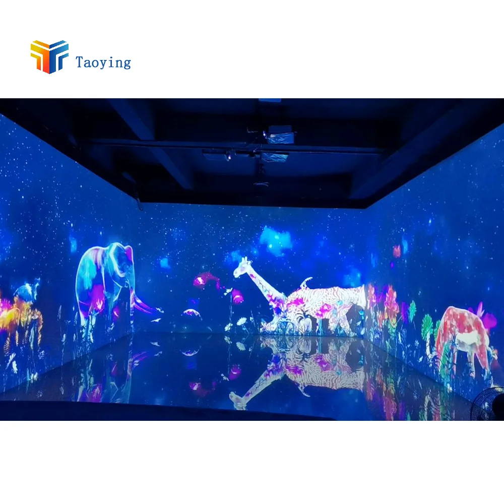 Short Throw Projector High Quality Immersive Holographic Projection Laser Projector 4K projection screen 3D Led Fan