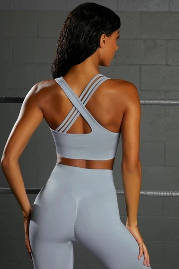 Wholesale Custom Logo 2 Piece Seamless Yoga Leggings Set Athletic Wear Booty Scrunch Short Butt Lifting Yoga Set