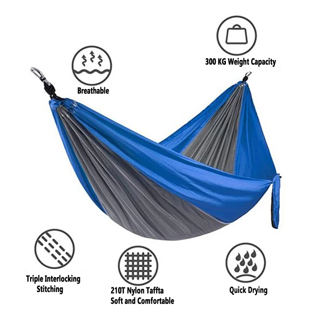 270*140cm Outdoor High Quality Beach Hammock Nylon Fabric Hammock for Garden Travel Camping