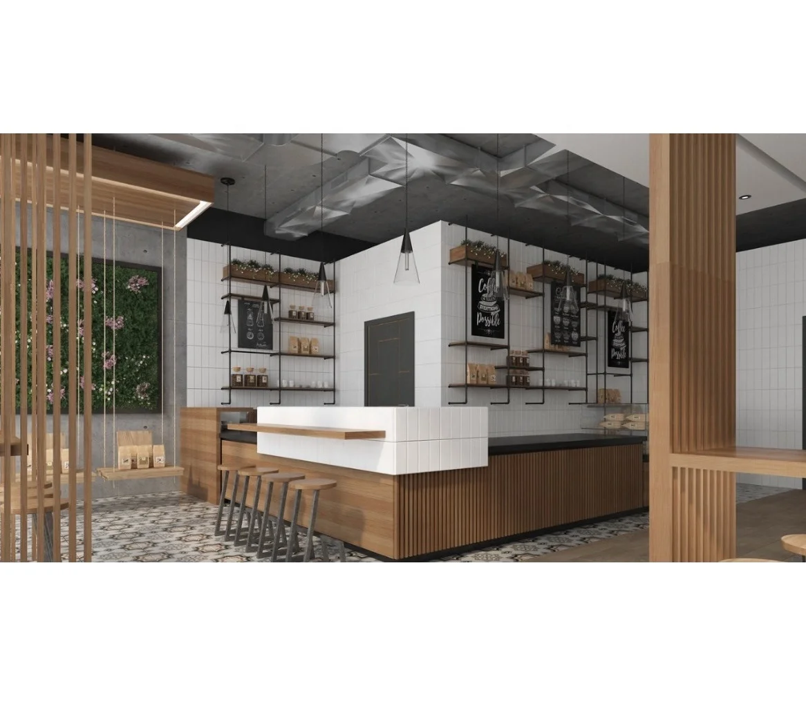 Commercial Restaurant Furniture Design Coffee Shop Counter Cafe Bar Furnitures for Sale