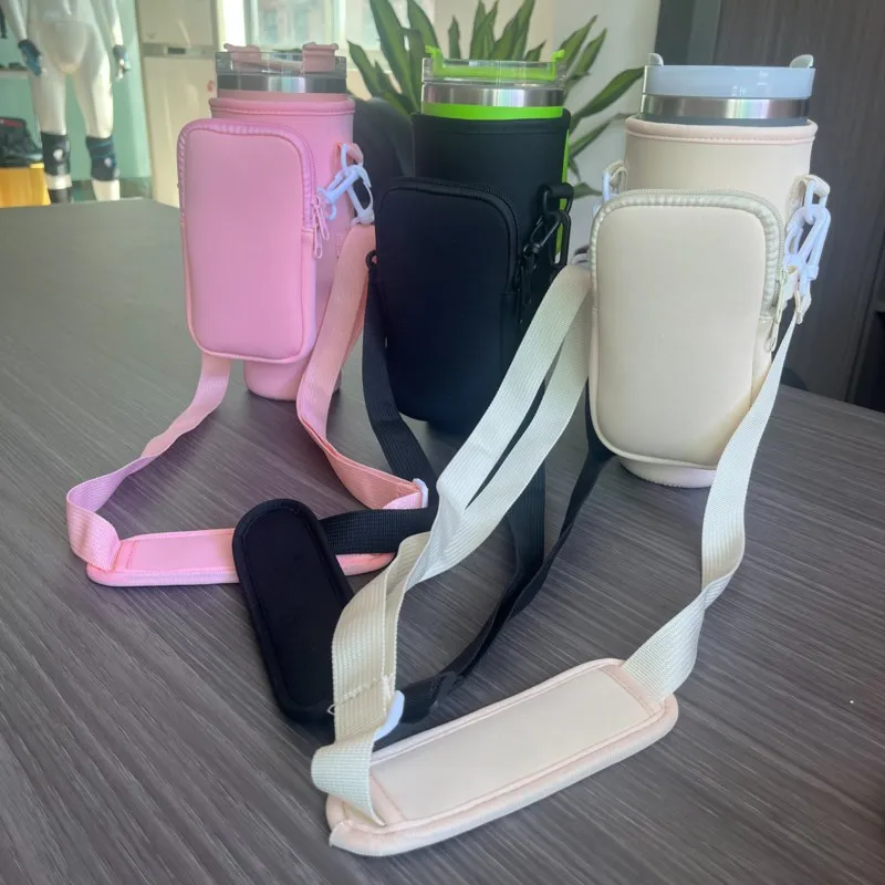 2024 New Arrival 40OZ Insulation Tumble Mug Holder Outdoor Sports Neoprene Crossbody Water Bottle Cover