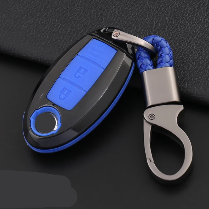 ABS carbon Fiber Car Key Case Keychain For Nissan Qashqai J10 J11 X-Trail t31 t32 kicks Tiida Pathfinder Murano Note Juke